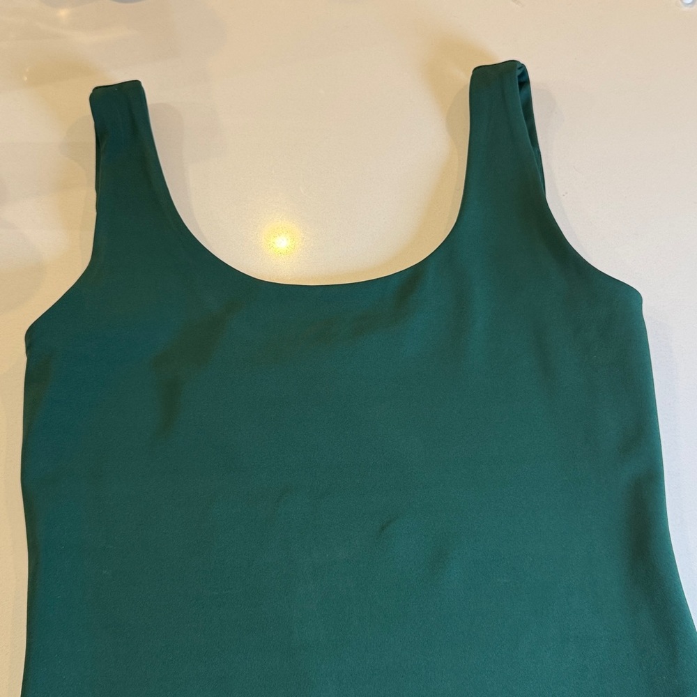 NWT Express Body Contour Forest Green Scoop Neck Tank Bodysuit - Size S - Picture 3 of 7